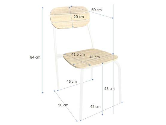Ecloz - Chaise de jardin acier bois empilable écru Fedora ECLOZ - Image 2