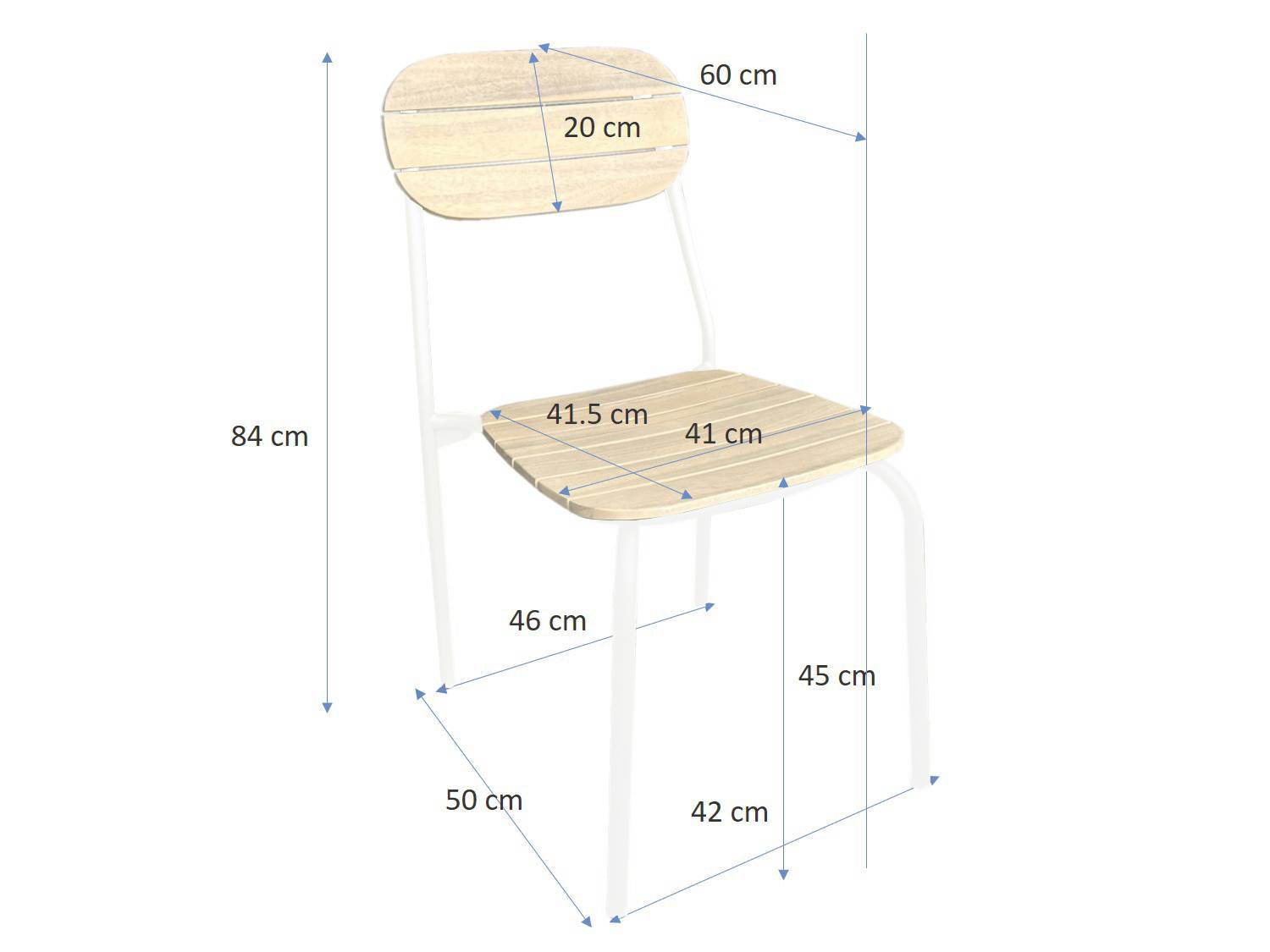 Ecloz - Chaise de jardin acier bois empilable écru Fedora ECLOZ - Image 2