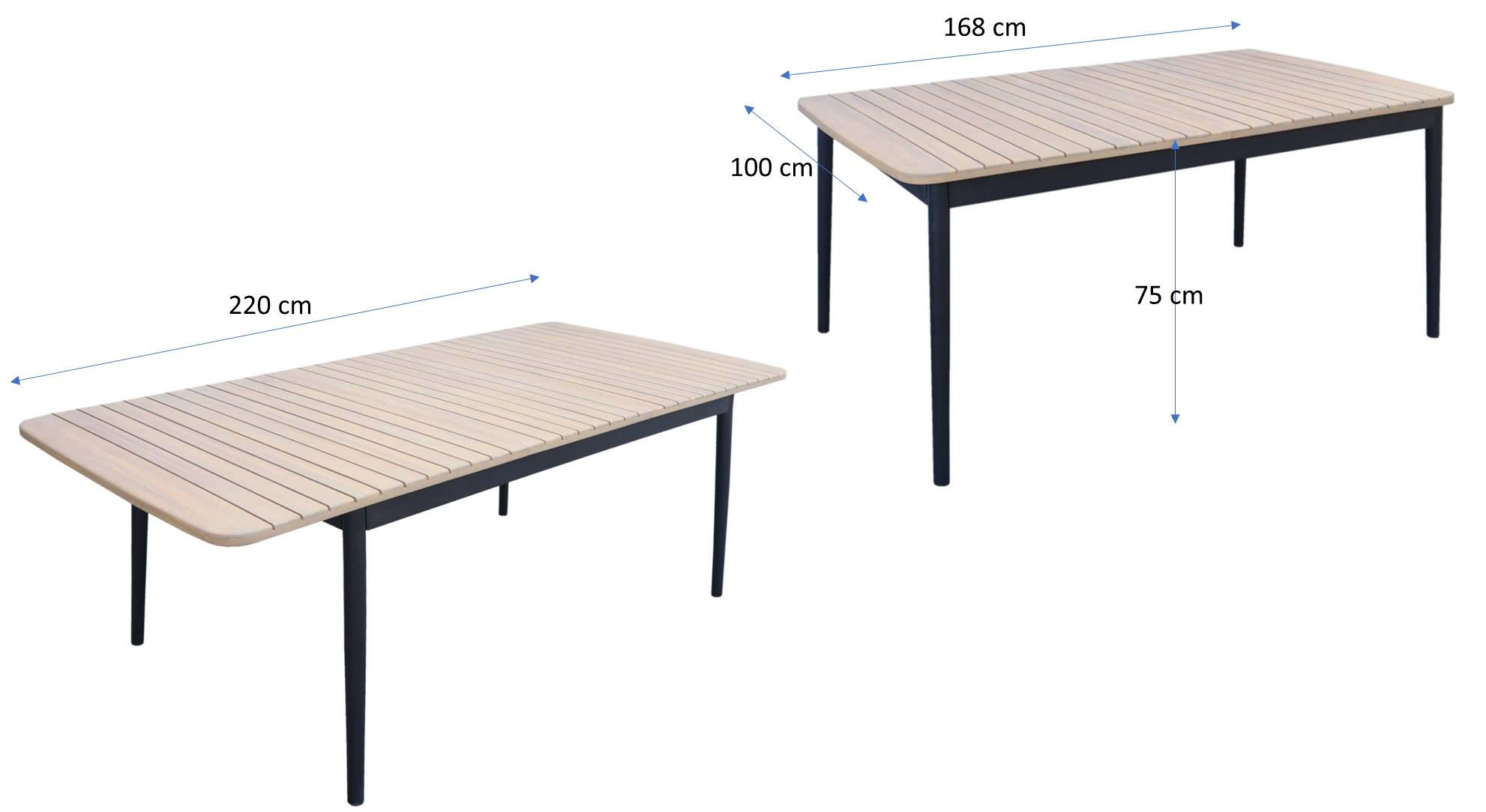 Ecloz - Table de jardin rectangulaire extensible acacia 8/10 personnes Fedora ECLOZ - Imagen 5