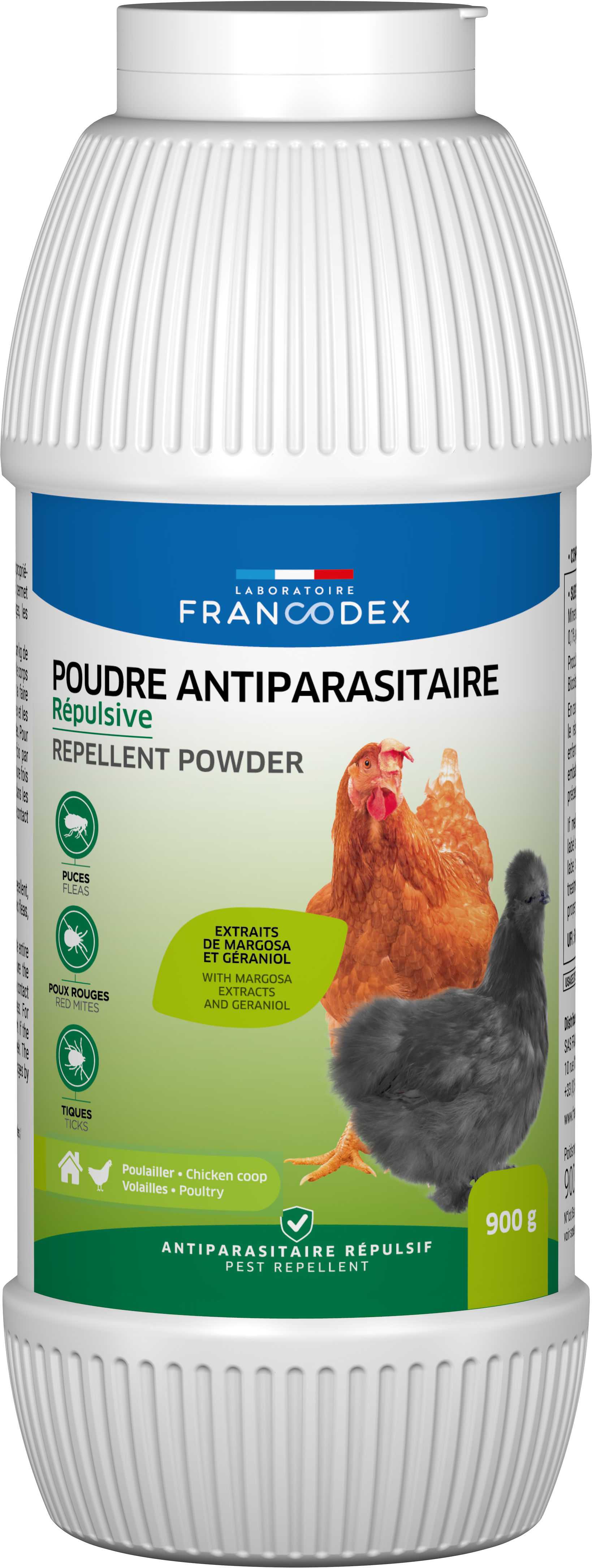 Francodex - Poudre insectifuge volaille 900 g - Francodex