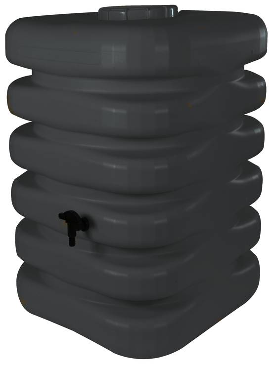Belli - Récupérateur d'eau de pluie 350L cubique couvercle, robinet et collecteur inclus anthracite - BELLI - Image 1