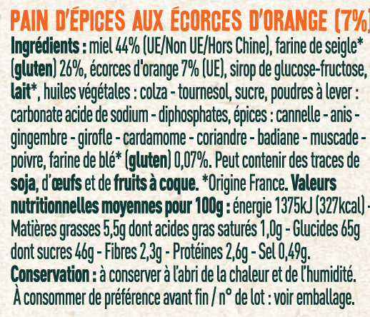 Les Sens du Terroir - Pain d'épices aux écorces d'orange 300 g - Les Sens du Terroir - Imagen 2