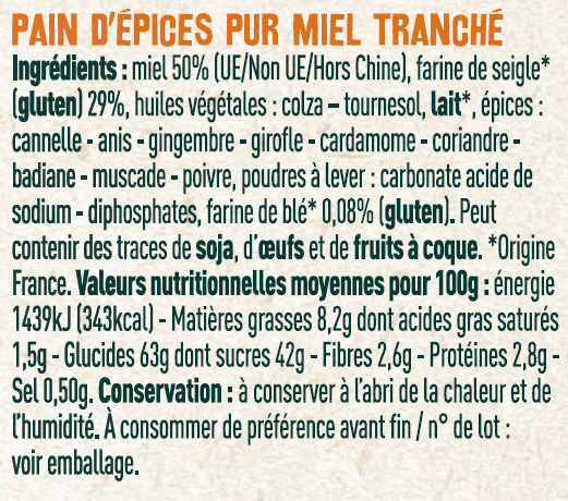 Les Sens du Terroir - Pain d'épices tranché 300 g - Les Sens du Terroir - Imagen 2