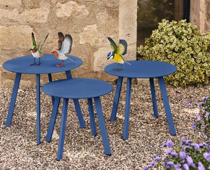 Ecloz - Ensemble 3 tables d'appoint de jardin acier sable Fanette ECLOZ - Imagen 7