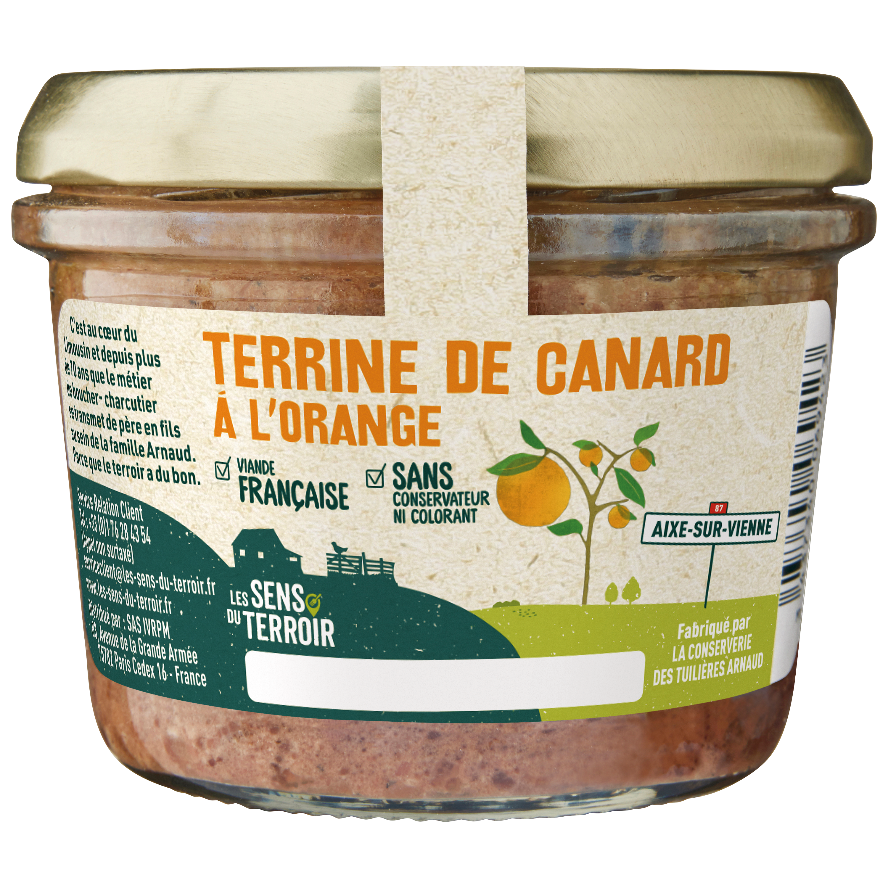Les Sens du Terroir - Terrine de canard à l'orange 180 g - Les Sens du Terroir