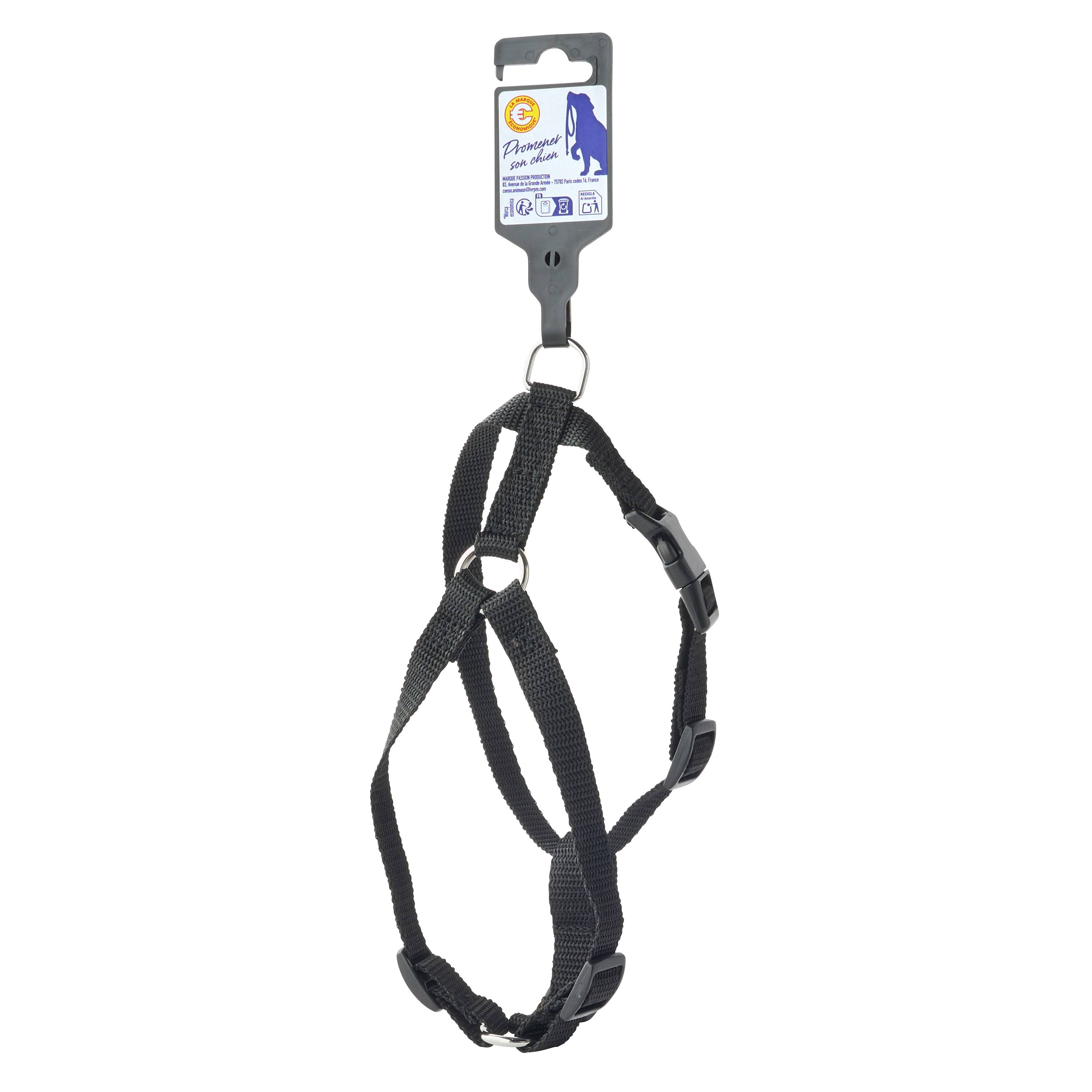Marque Economique - Harnais en nylon noir pour chien – Taille M 15 mm - Imagen 1