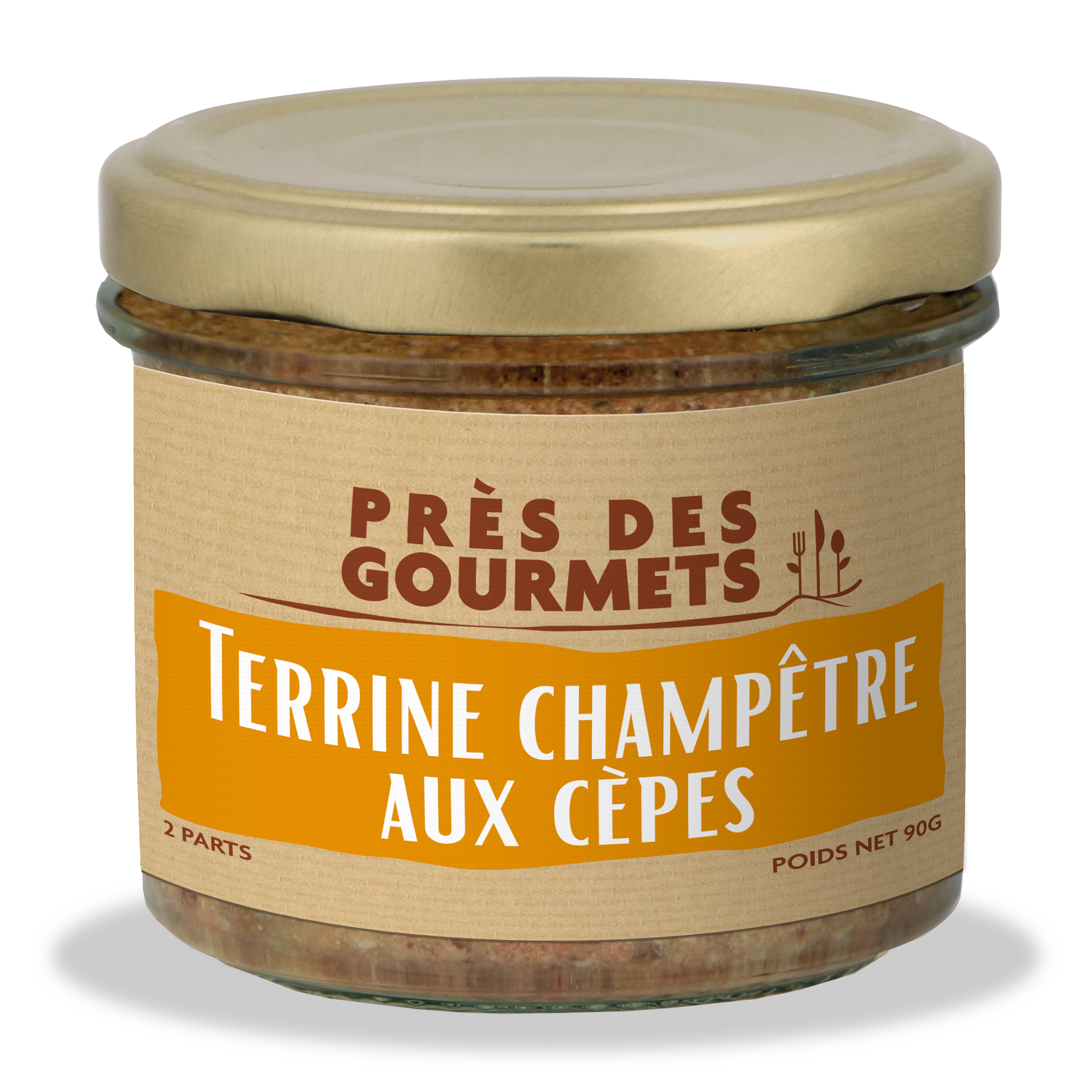 Près des Gourmets - Terrina campestre con boletus 90 g - Cerca de los gourmets
