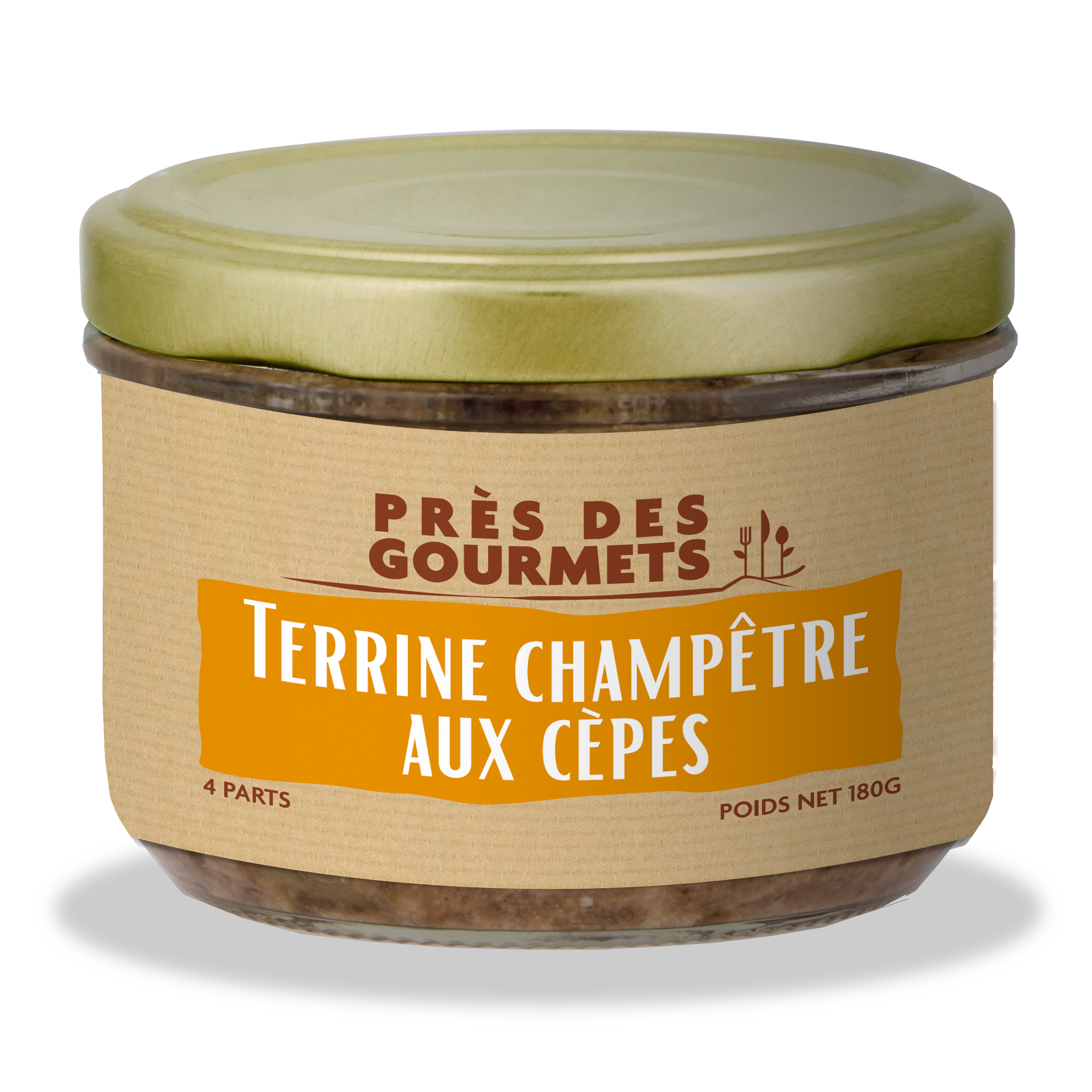 Près des Gourmets - Terrina campestre con hongos porcini 180 g - Cerca de los gourmets