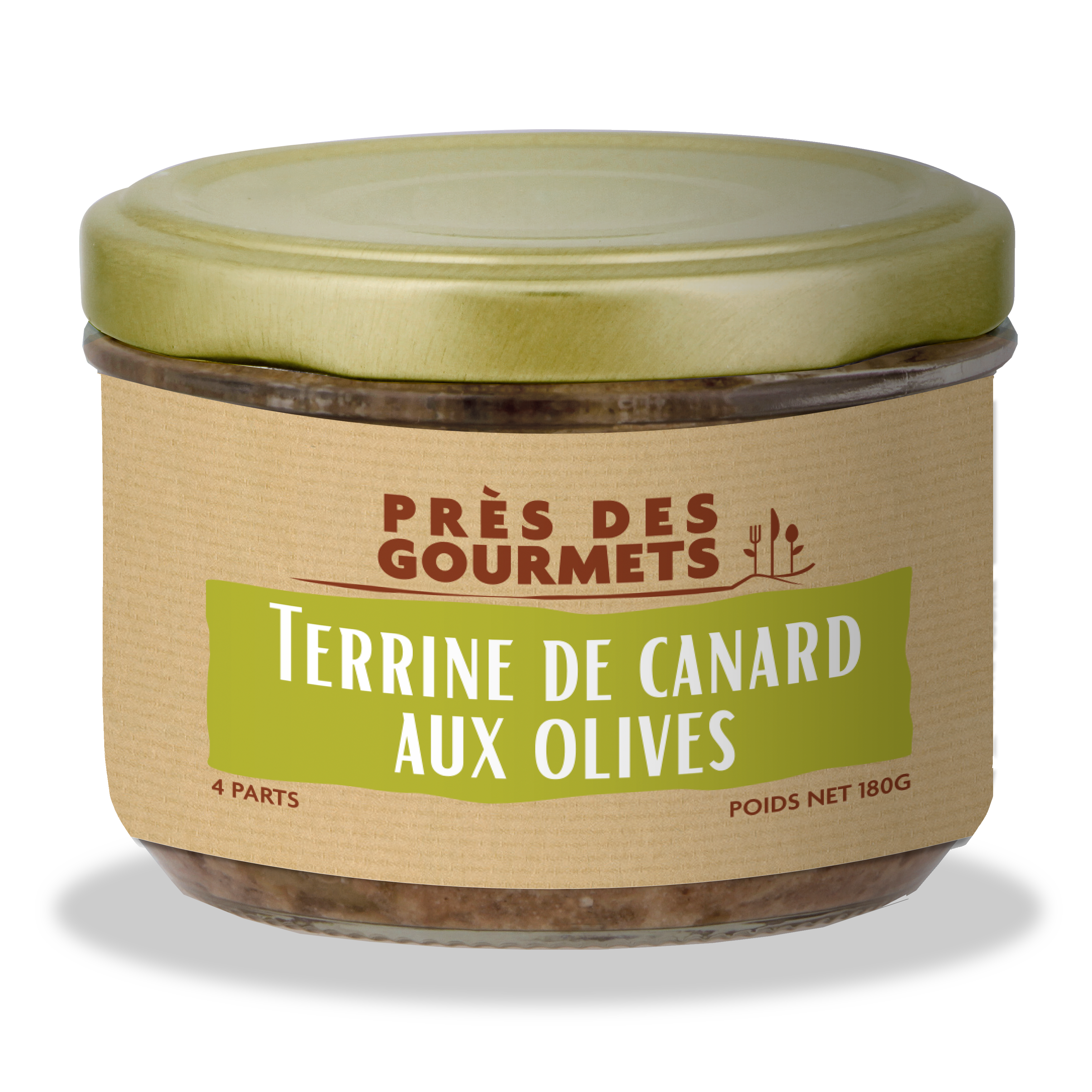 Près des Gourmets - Terrina de pato con aceitunas 180 g - Cerca de los gourmets