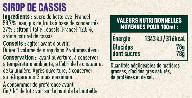 Les Sens du Terroir - Sirop de cassis 70 cl - Les Sens du Terroir - Imagen 2