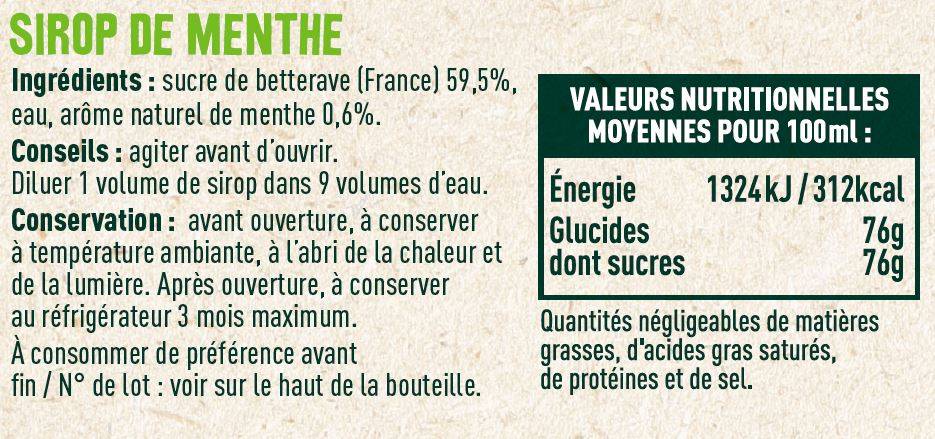 Les Sens du Terroir - Sirop de menthe 70 cl - Les Sens du Terroir - Imagen 2