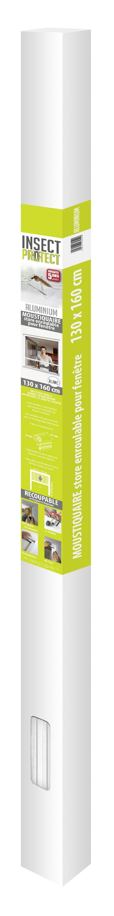 Enrouleur fenêtre moustiquaire alu blanc L.160 x l.130 cm - Insect Protect - Imagen 2