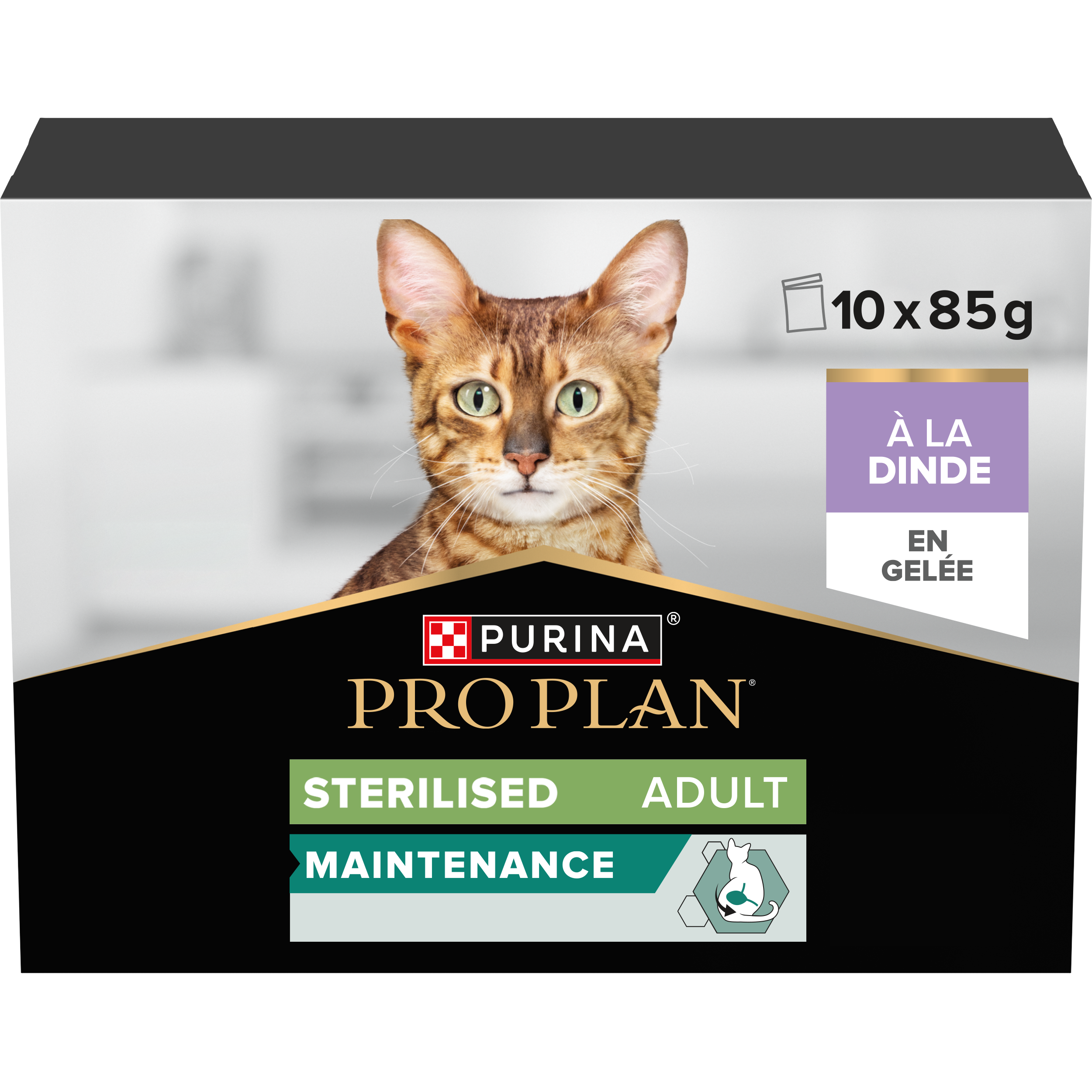 PRO PLAN Adulte Stérilisé Maintenance Dinde en Gelée 10x85g Pochons pour chat adulte stérilisé