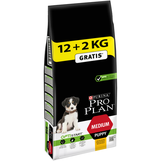 Purina Pro Plan - PRO PLAN Medium Puppy Healthy Start Riche en Poulet - 12 KG + 2KG - Image 1