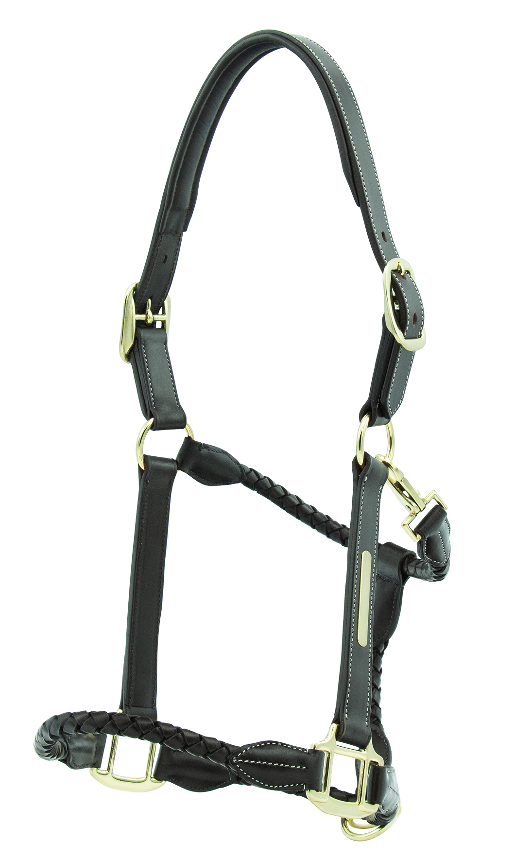 Lacme - Licol cuir PRESTIGE marron tressé cheval - LACMÉ