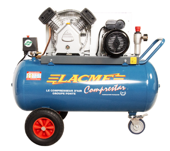 Lacme - Compresseur mobile Comprestar 23V100M - 23m³/h monophasé - 100 litres - 11 bar - LACMÉ - Image 4