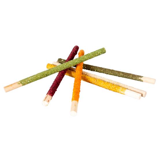 Duvo+ - Bâtonnets à grignoter en bois légumes&fleurs 6st - +/-75g multicolore