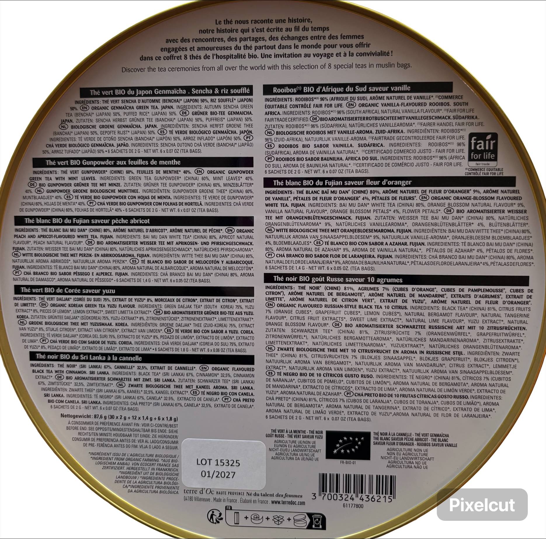 Terre d'Oc - Coffret assortiment 48 sachets de thés BIO 86,4 g - Terre d'Oc - Imagen 4