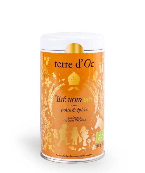 Terre d'Oc - Thé Noir BIO poire et épices - 100 g - Terre d'Oc