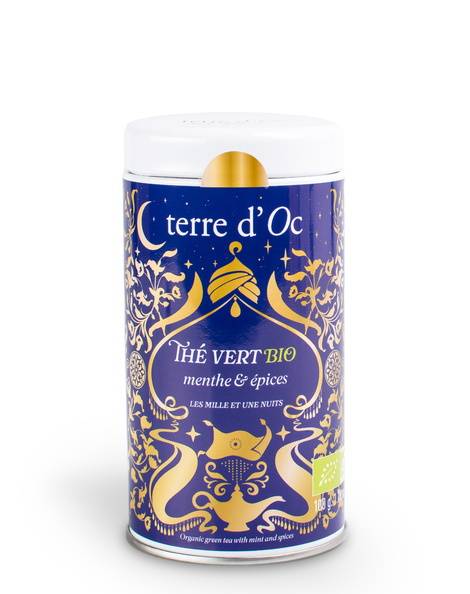 Terre d'Oc - Thé vert BIO menthe aux épices 100 g - Terre d'Oc