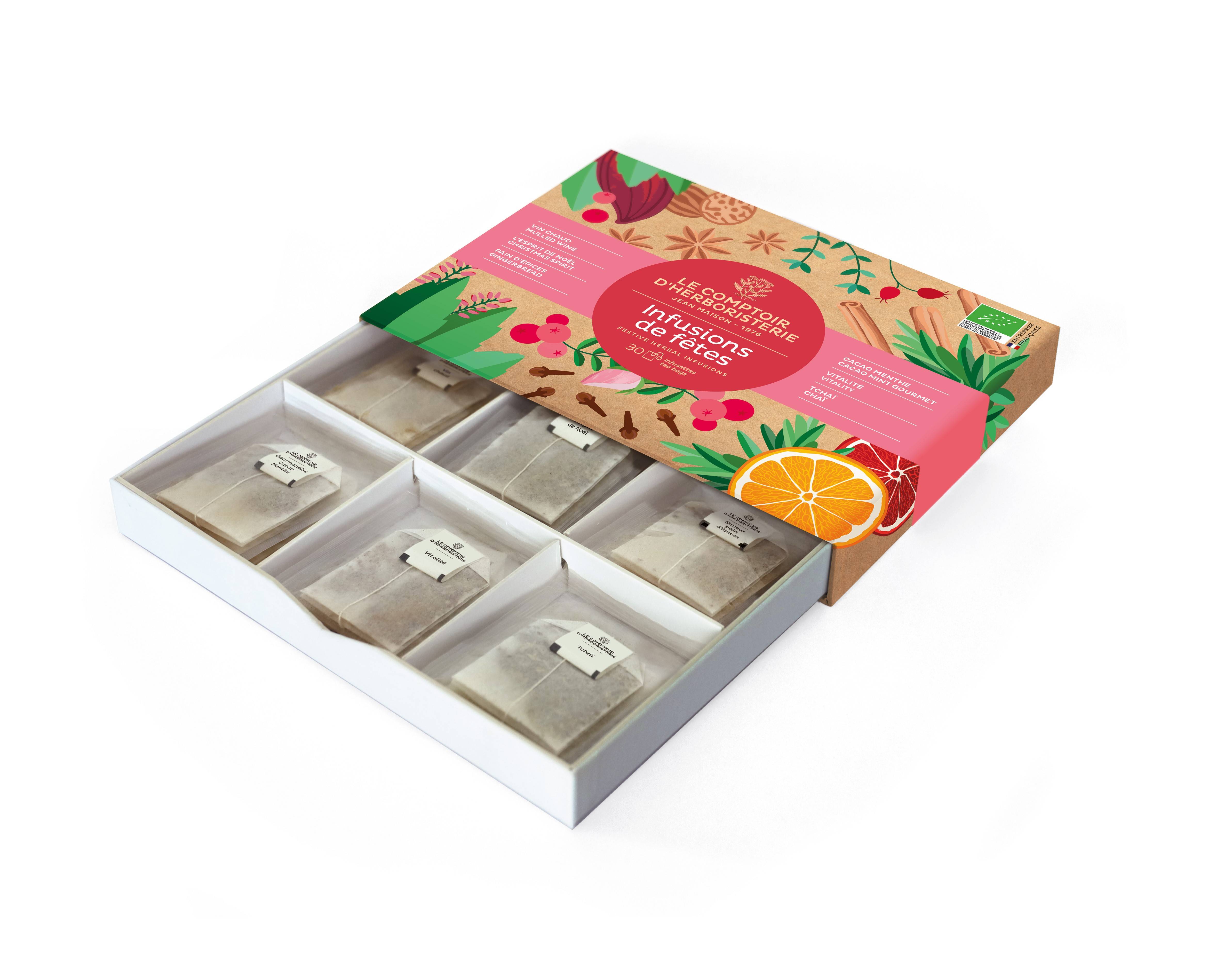 Le Comptoir D'Herboristerie - Coffret 6 infusions de Noël BIO (x30) 36 g - Le Comptoir d'Herboristerie - Imagen 2