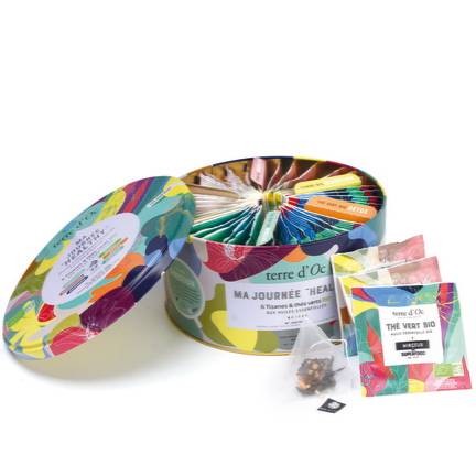Terre d'Oc - Coffret assortiment 42 sachets thés et tisanes BIO aux huiles essentielles - 65,8 g - Terre d'Oc - Image 1