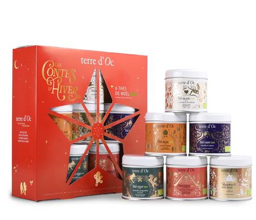 Terre d'Oc - Coffret assortiment de 6 boîtes de thés BIO de Noël - Terre d'Oc - Imagen 2