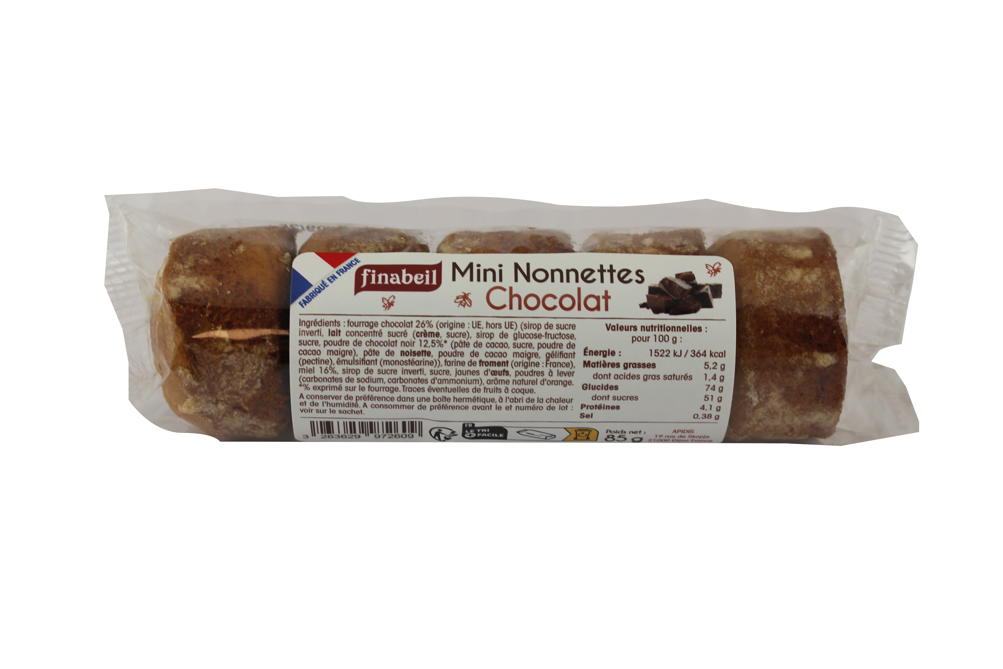 Finabeil - 5 mini nonnettes de chocolate de 17 g - Finabeil