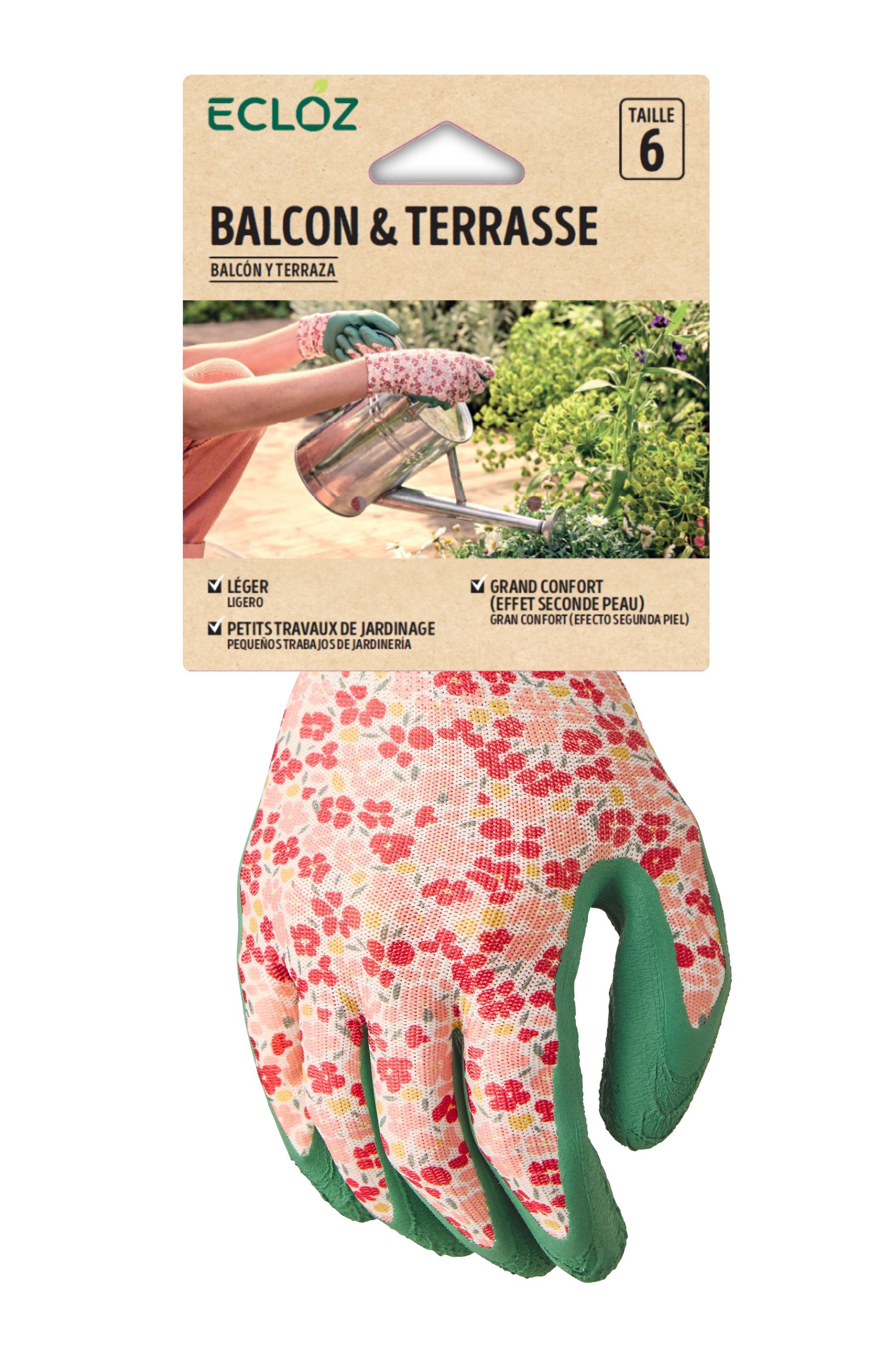 Ecloz - Guante balcón terraza estampado talla 6 - Ecloz