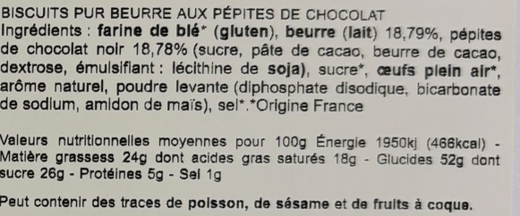 Les Sens du Terroir - Biscuits aux éclats de chocolat 150 g  - Les Sens du Terroir - Image 2