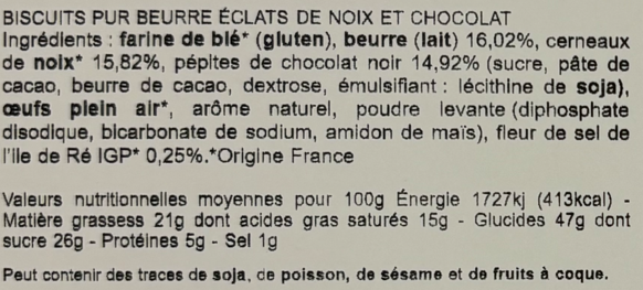 Les Sens du Terroir - Biscuits aux éclats de noix et chocolat 150 g  - Les Sens du Terroir - Image 2