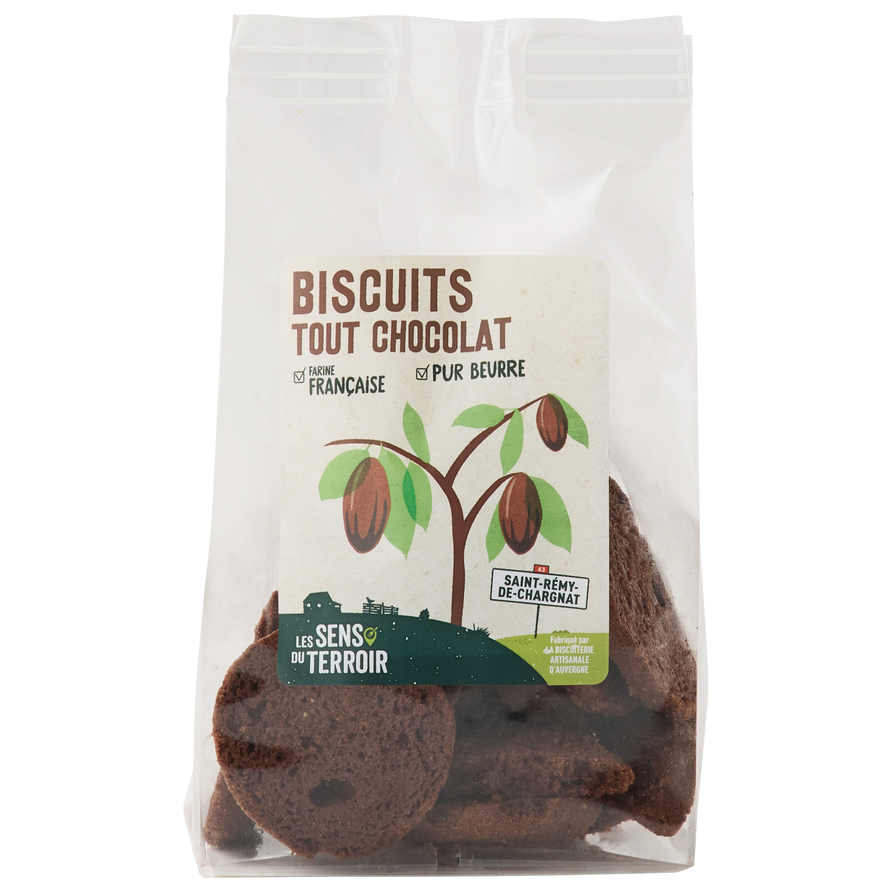 Les Sens du Terroir - Biscuits tout chocolat 150 g  - Les Sens du Terroir