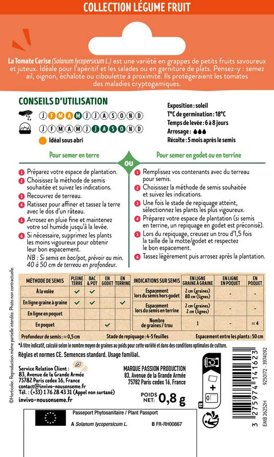 Invivo Nous On Sème - Tomate Cerise sachet de 0,8g - Série 2 - INVIVO Nous on sème - Image 2