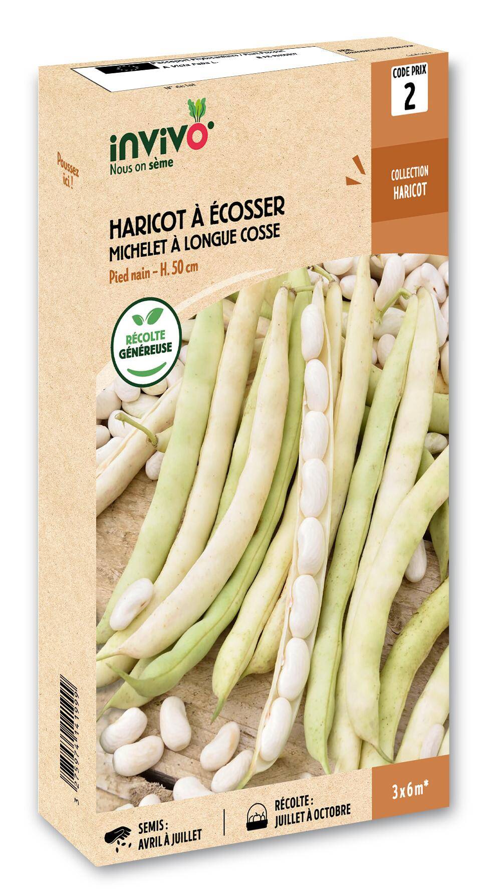Invivo Nous On Sème - Haricot Nain à Ecosser Michelet à Longue Cosse boîte de 200g - Série 2 - INVIVO Nous on sème - Image 1