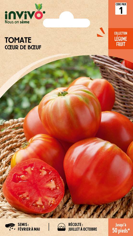 Invivo Nous On Sème - Tomate Cœur Cuor di Bue (Cœur de Bœuf) sachet de 0,8g - Série 1 - INVIVO Nous on sème - Image 1