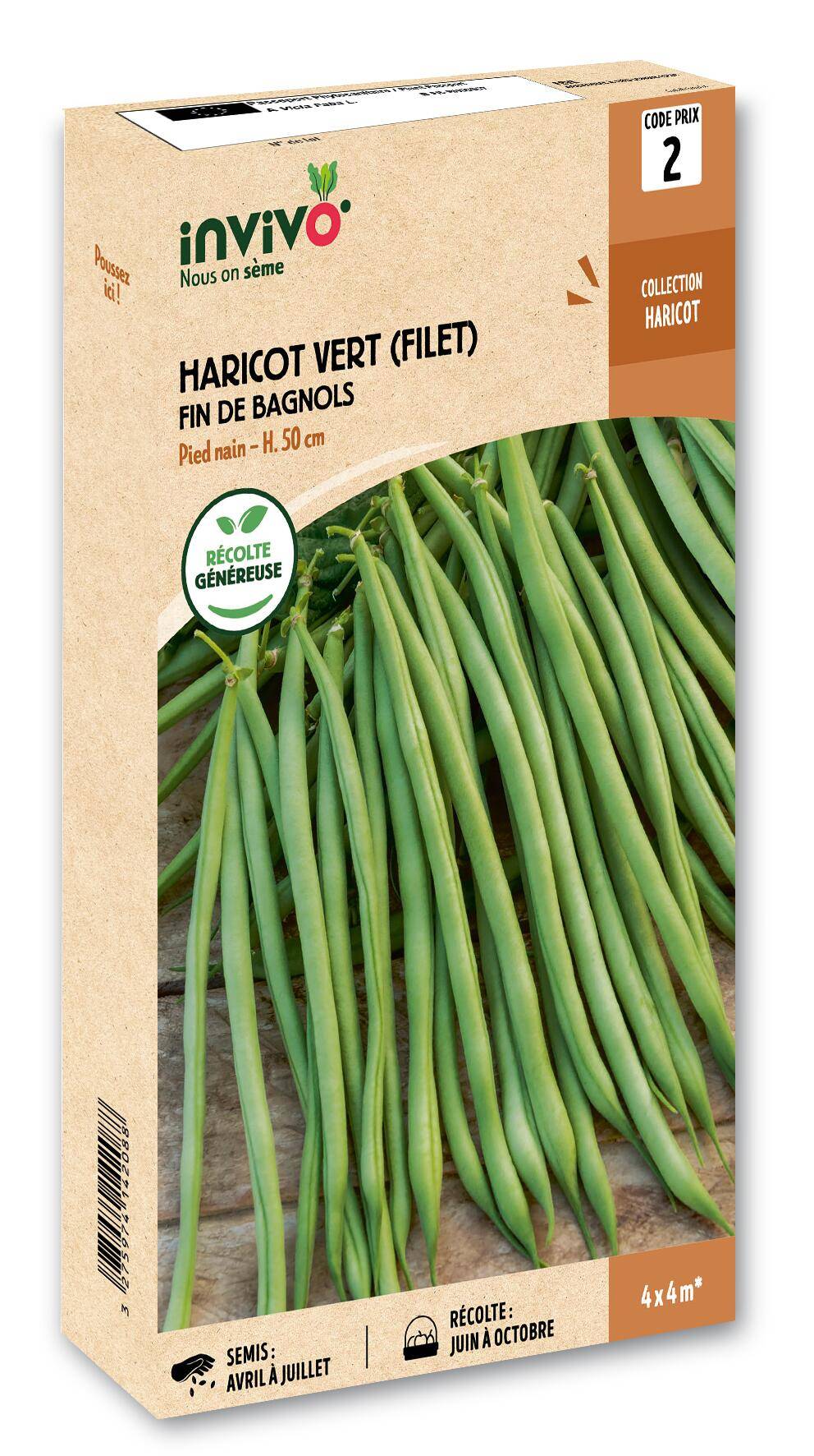 Invivo Nous On Sème - Haricot Nain Vert à Filet Fin de Bagnols boîte de 200g - Série 2 - INVIVO Nous on sème - Image 1