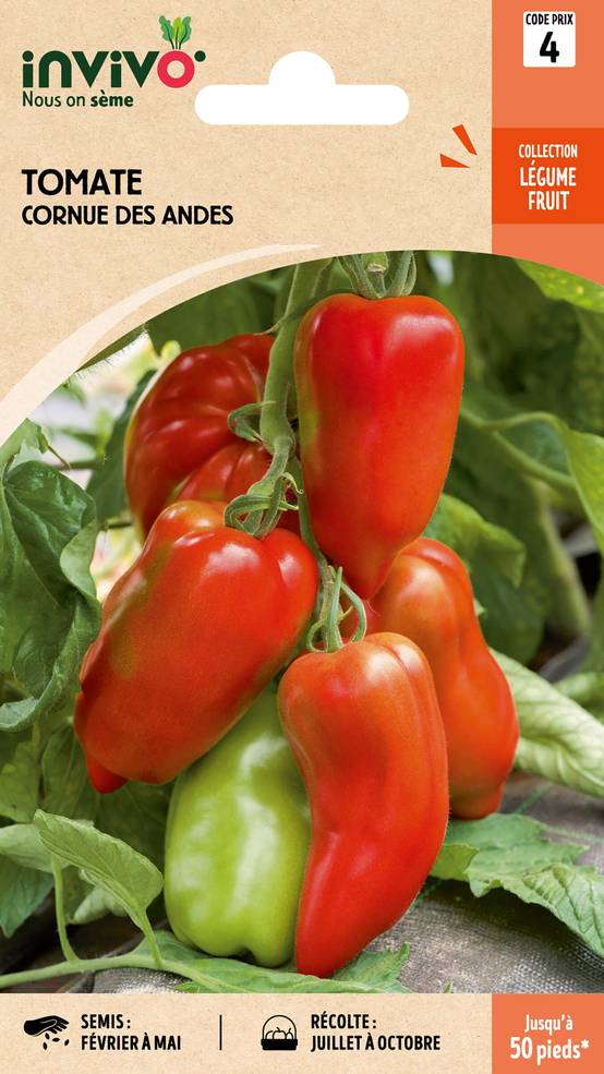 Invivo Nous On Sème - Tomate Cornue des Andes sachet de 0,4g - Série 4 - INVIVO Nous on sème - Image 1