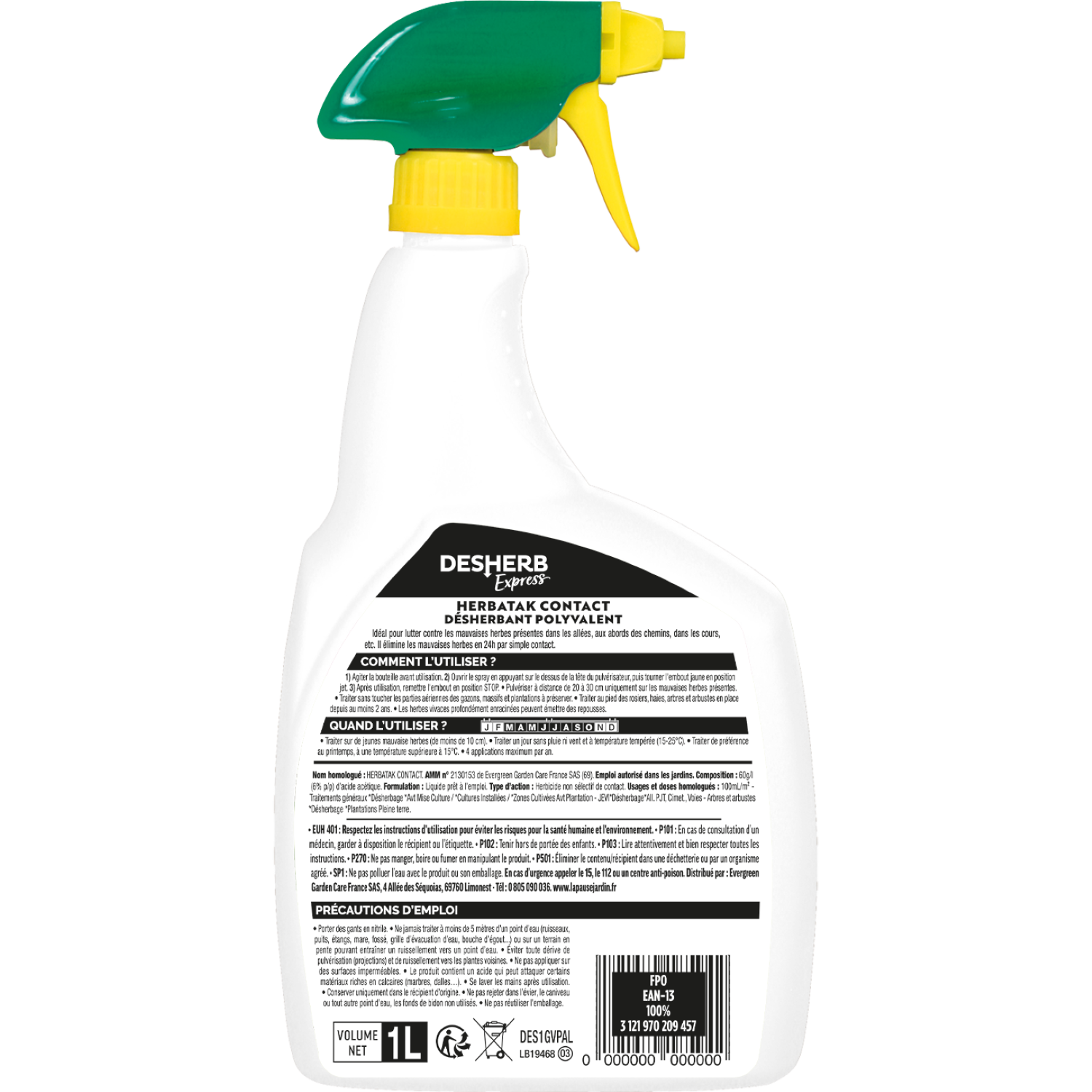 NONAME - Désherbant prêt à l'emploi polyvalent pour cours, allées, chemins et terrasse spray 1L - Imagen 2