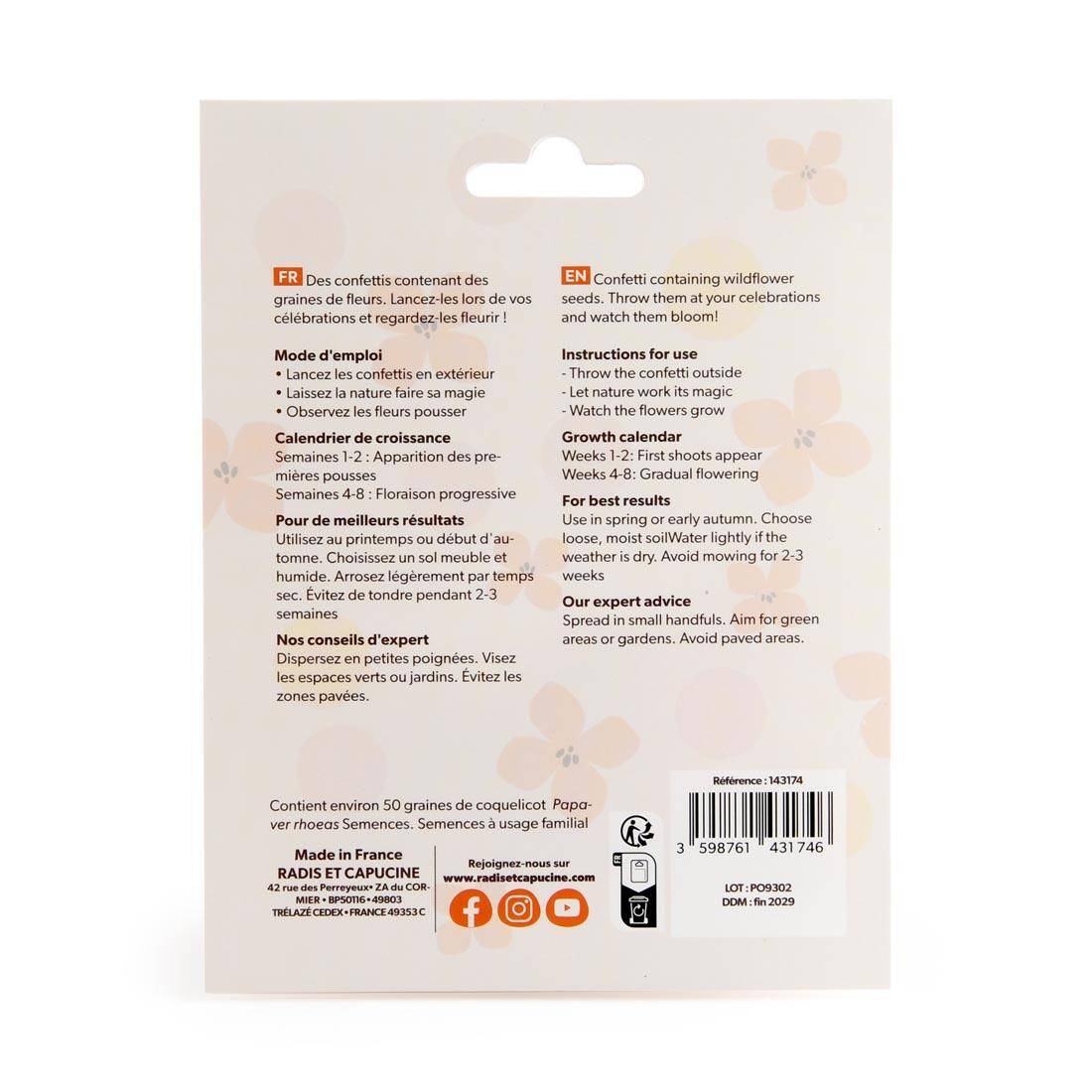 Radis et Capucine - Confettis à faire pousser avec graines de fleurs Radis et Capucine - Image 2