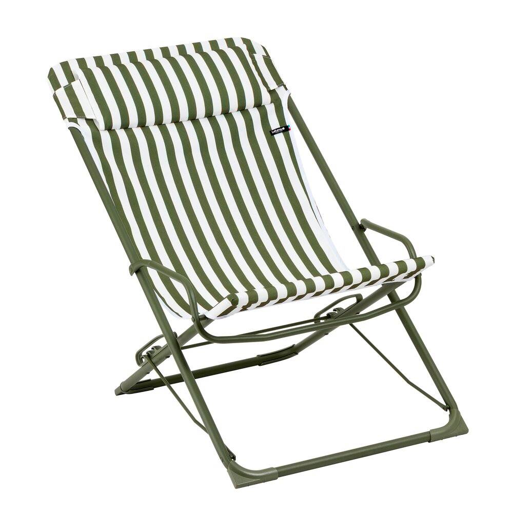 Transat pliable batyline rayure moss Transaswing Lafuma Mobilier - Image 1