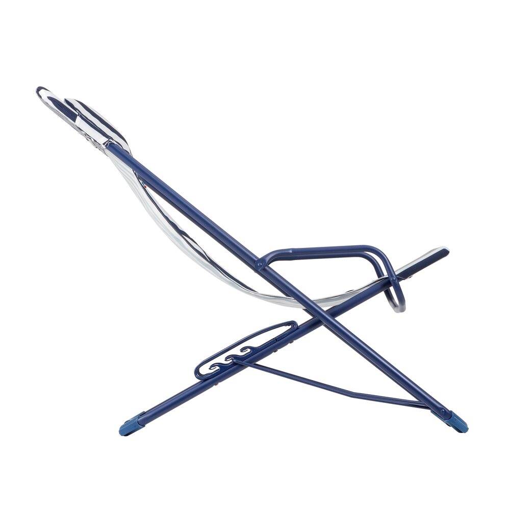 Transat pliant rayure bleu et blanc Transaswing Lafuma Mobilier - Image 2