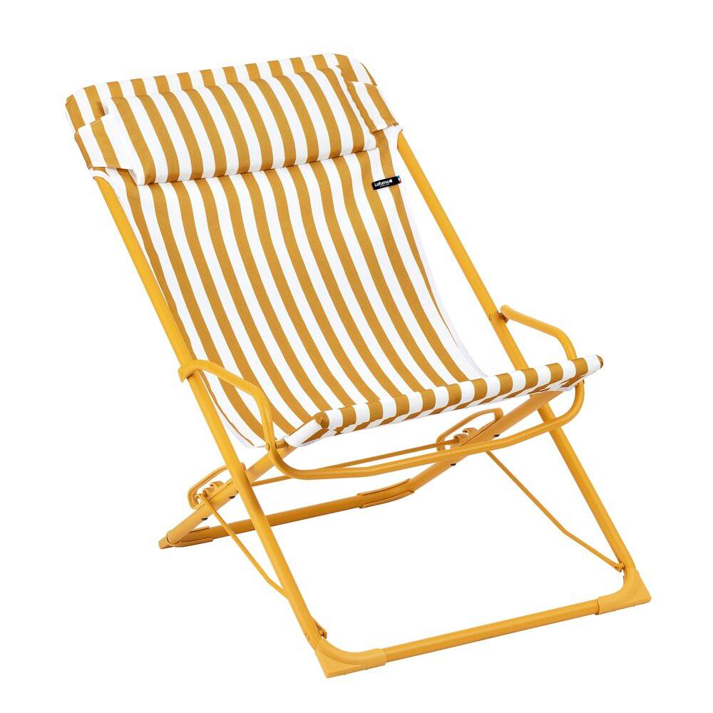 Transat pliant rayure miel Transaswing Lafuma