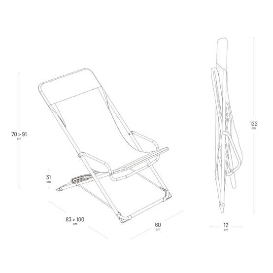 Transat pliant acier miel Transaswing Lafuma Mobilier - Image 2