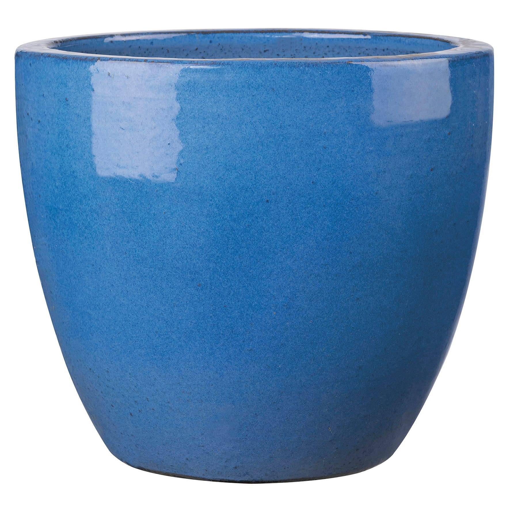 Deroma - Pot de fleur terre cuite émaillée D. 36cm bleu Fun Deroma - Imagen 1