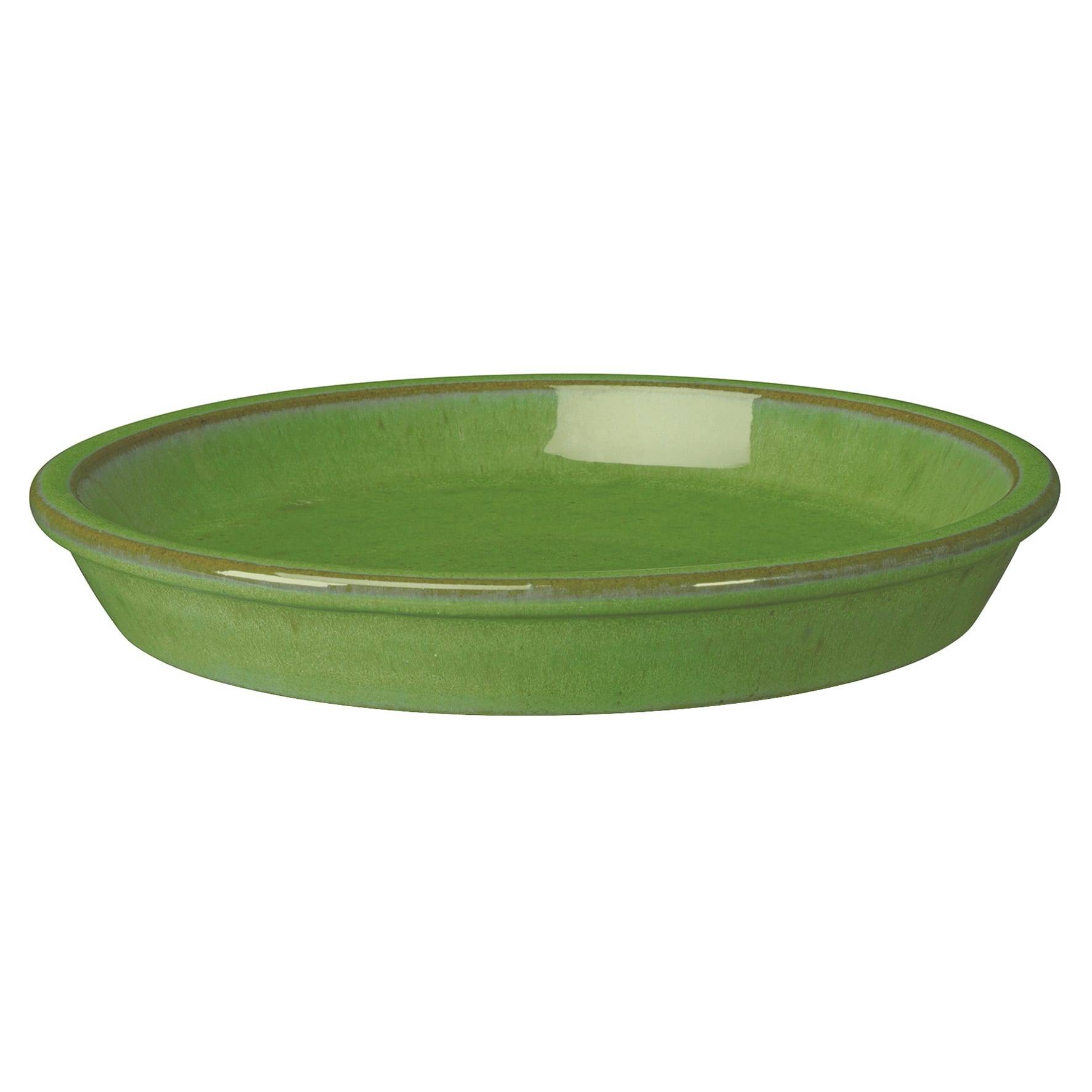 Deroma - Soucoupe terre cuite émaillée D. 21,5 cm vert Fun Deroma - Imagen 1
