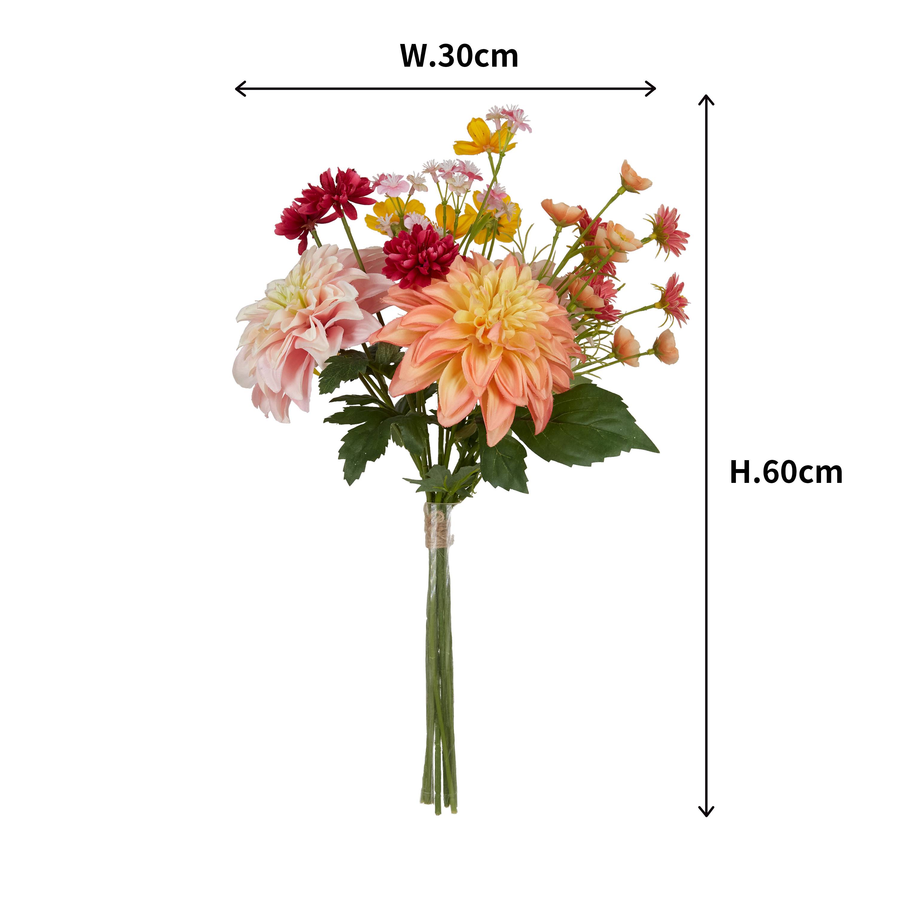 Ecloz - Bouquet de fleurs artificielles variées roses et jaunes - H. 78 cm - ECLOZ - Image 7