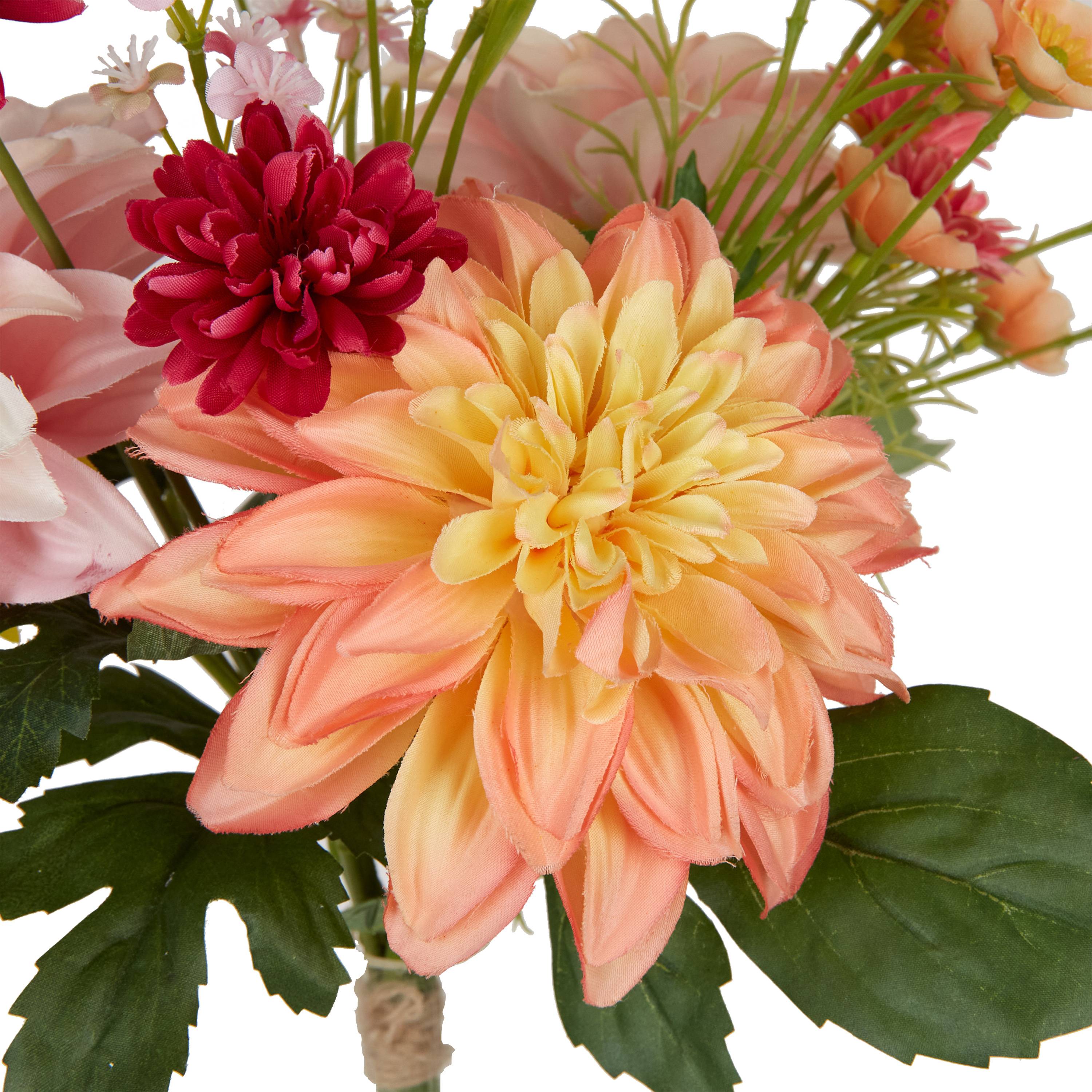 Ecloz - Ramo de flores artificiales variadas rosas y amarillas - H. 78 cm - ECLOZ - Imagen 6