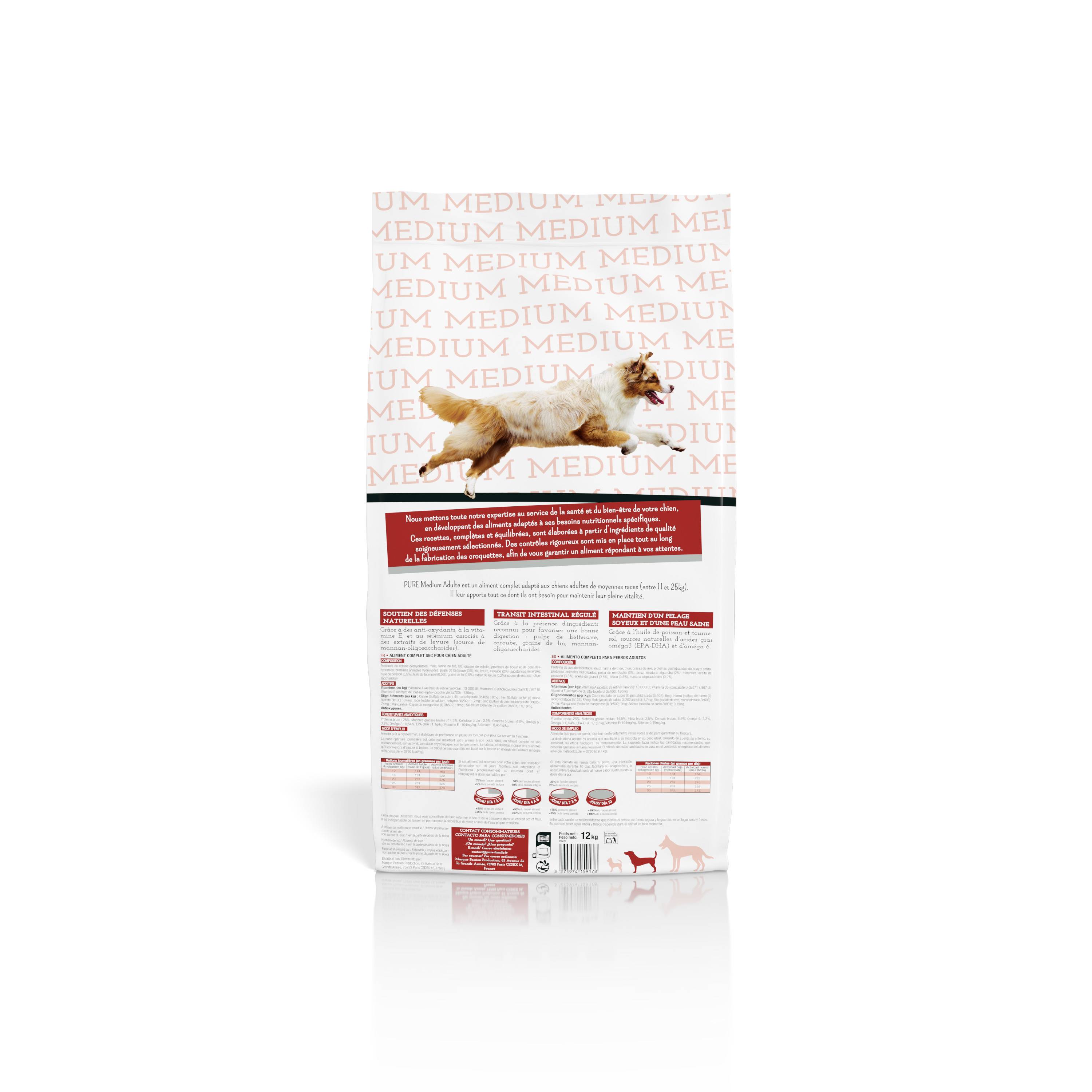 Pure - Croquettes chien taille moyenne Medium Adulte 12 kg - Pure - Image 2
