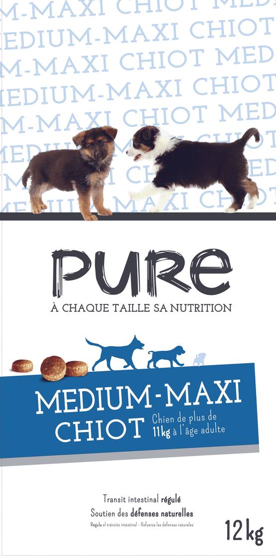 Pure - Croquettes chiot moyenne/grande taille 12 kg - Pure