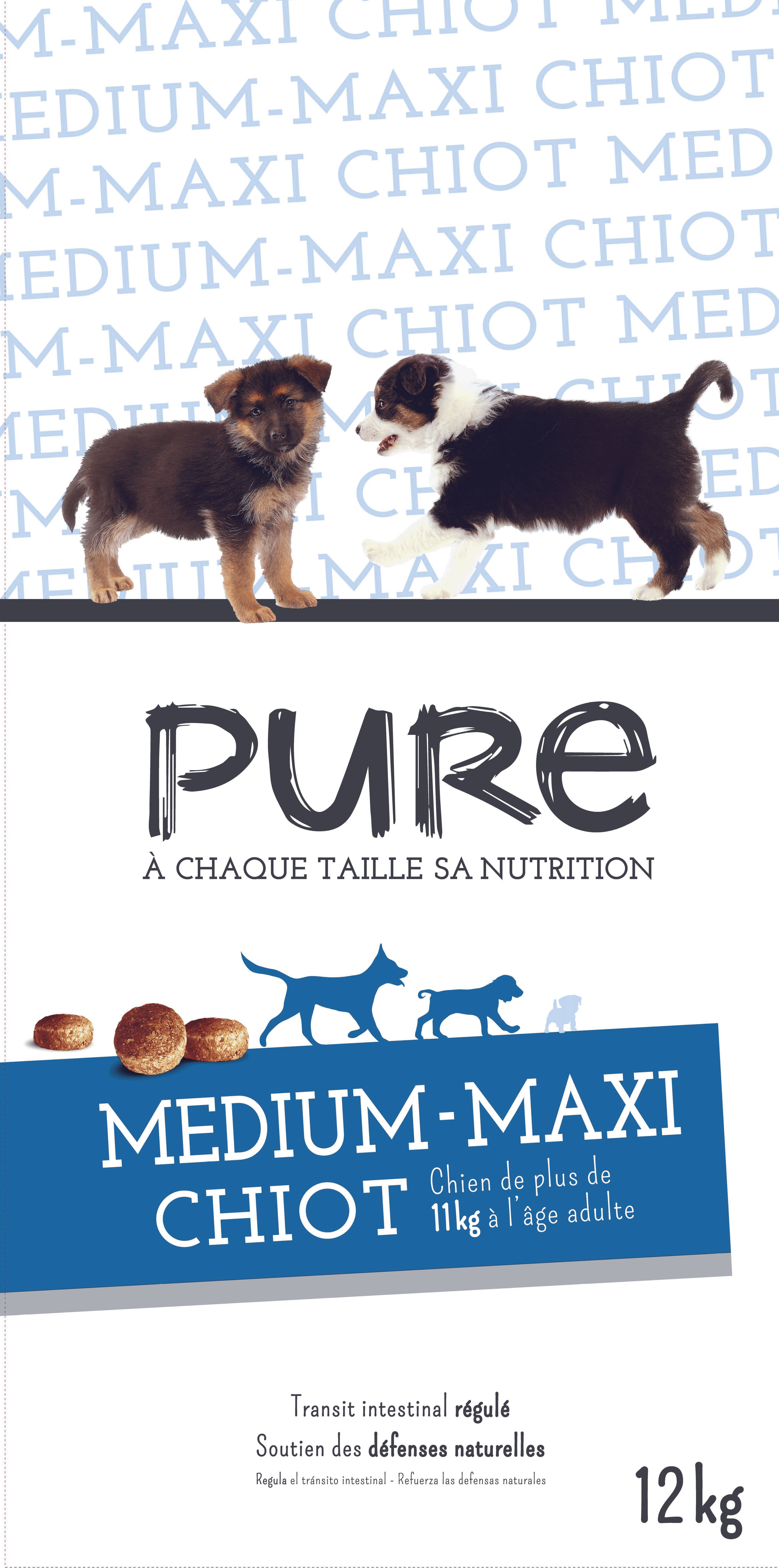 Pure - Croquettes chiot moyenne/grande taille 12 kg - Pure